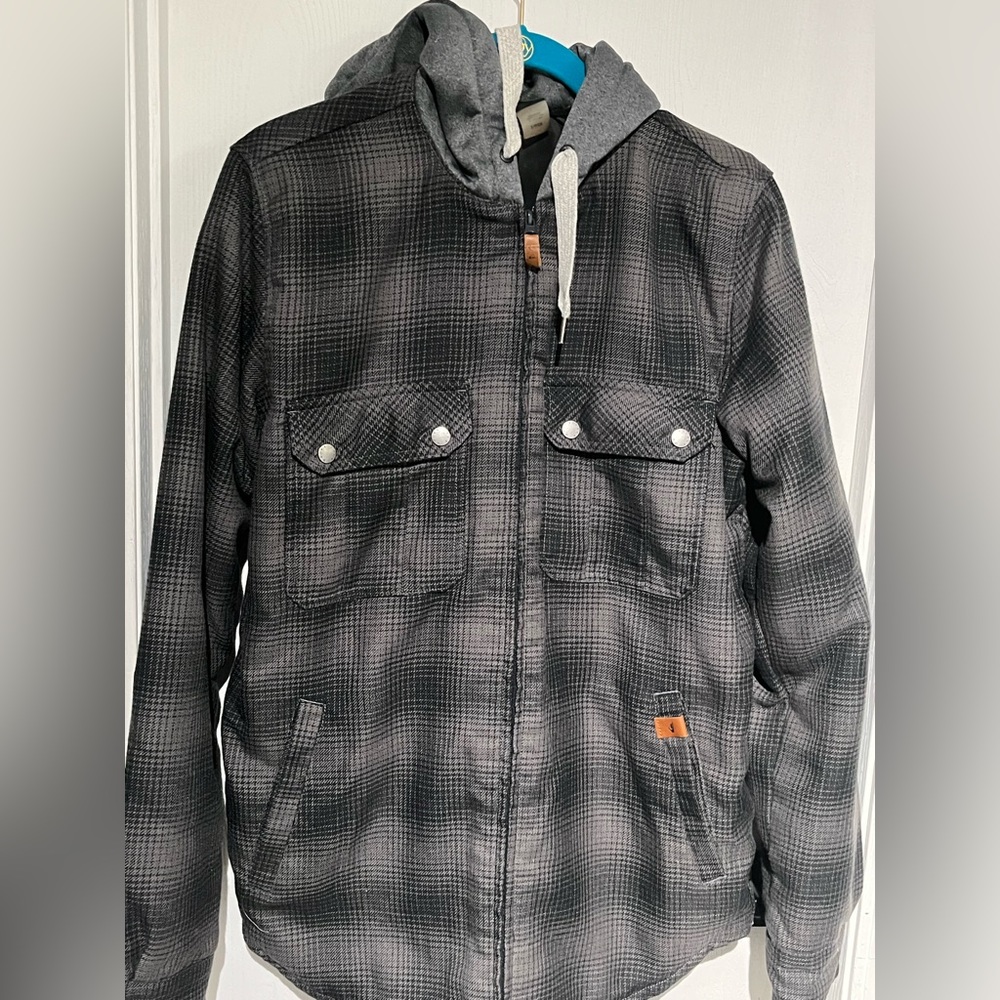 mens quicksilver Jacket Gray Flannel Small
